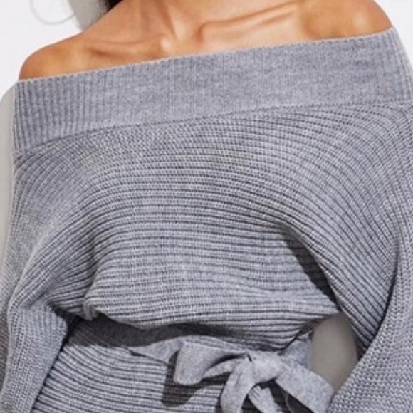 OFF- SHOULDER SWEATER DRESS - Picture 5 of 5